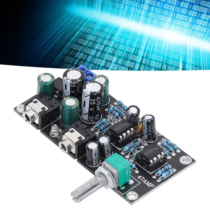 Jormftte fejhallgató erősítő kártya, 2 csatornás, kis méret, támogatja az AC 6-18V vagy DC 9-24V tápellátást