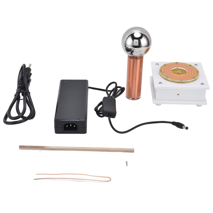 Jormftte vezeték nélküli átviteli kísérleti játék, ötvözet, epoxigyanta bevonat, arany, 10 cm, 100-240 VDC