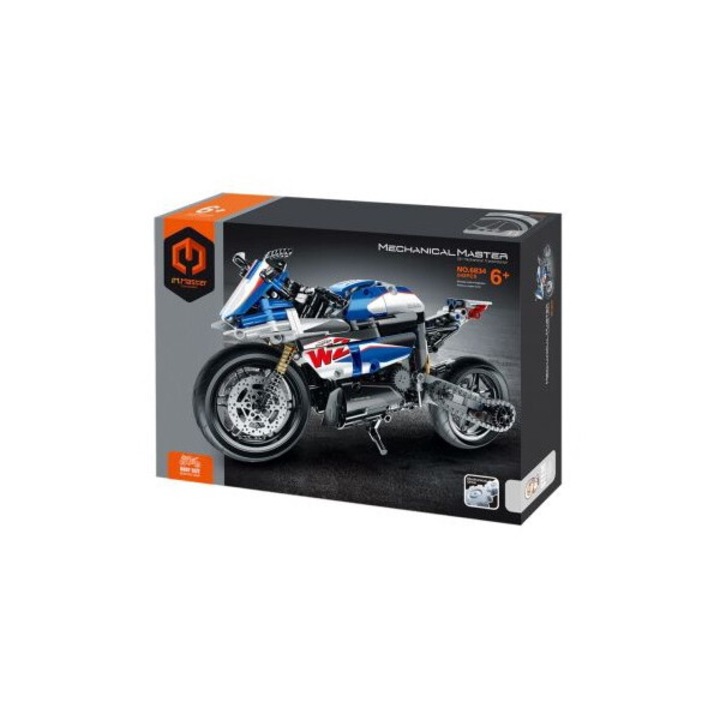 Set de constructie motocicleta sportiva, 542 elemente, albastru