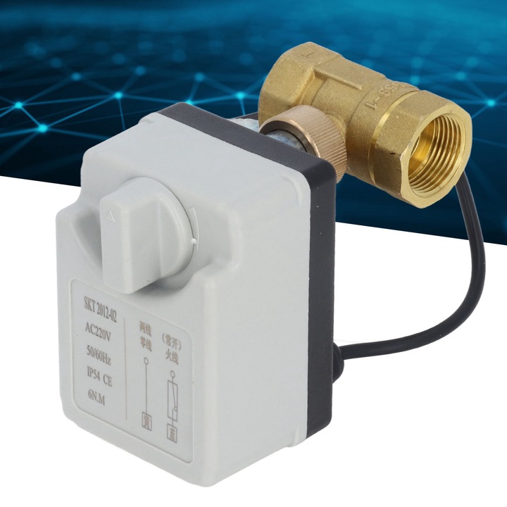 Jormftte motoros golyóscsap, DN20, sárgaréz, 6-20W, IP54, hideg- és melegvízhez