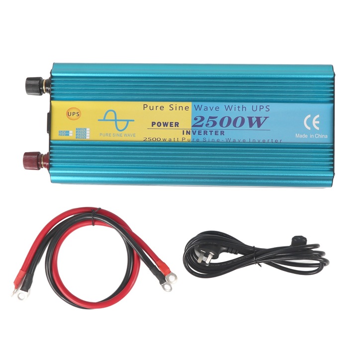 UPS tiszta szinuszos inverter DC-AC LED kijelző 5V 2.1A USB port autós készülékekhez AU csatlakozó AC 230V