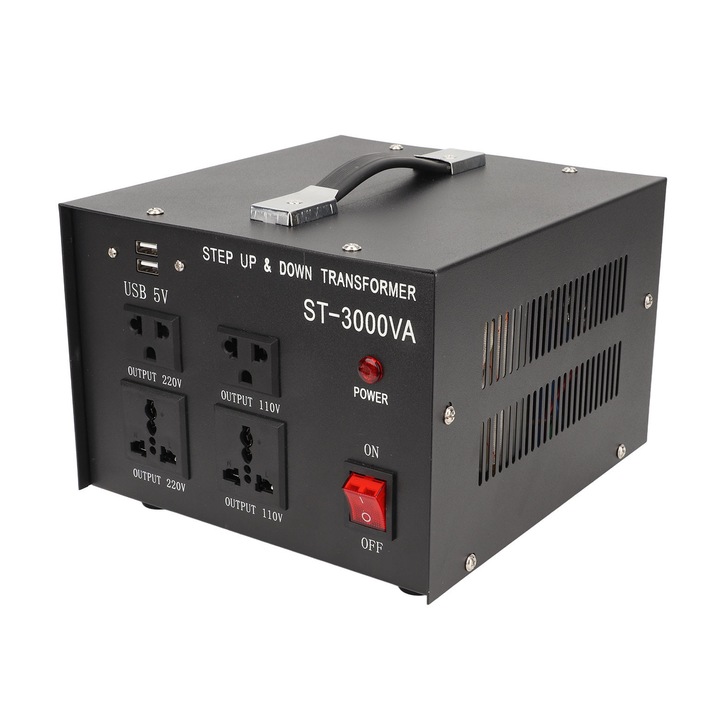 Transformator de putere AC 110V la 220V Step Up 220V la 110V Convertor de tensiune Buck Intrare reglabila Fisa SUA 110V-120V 220V-240V