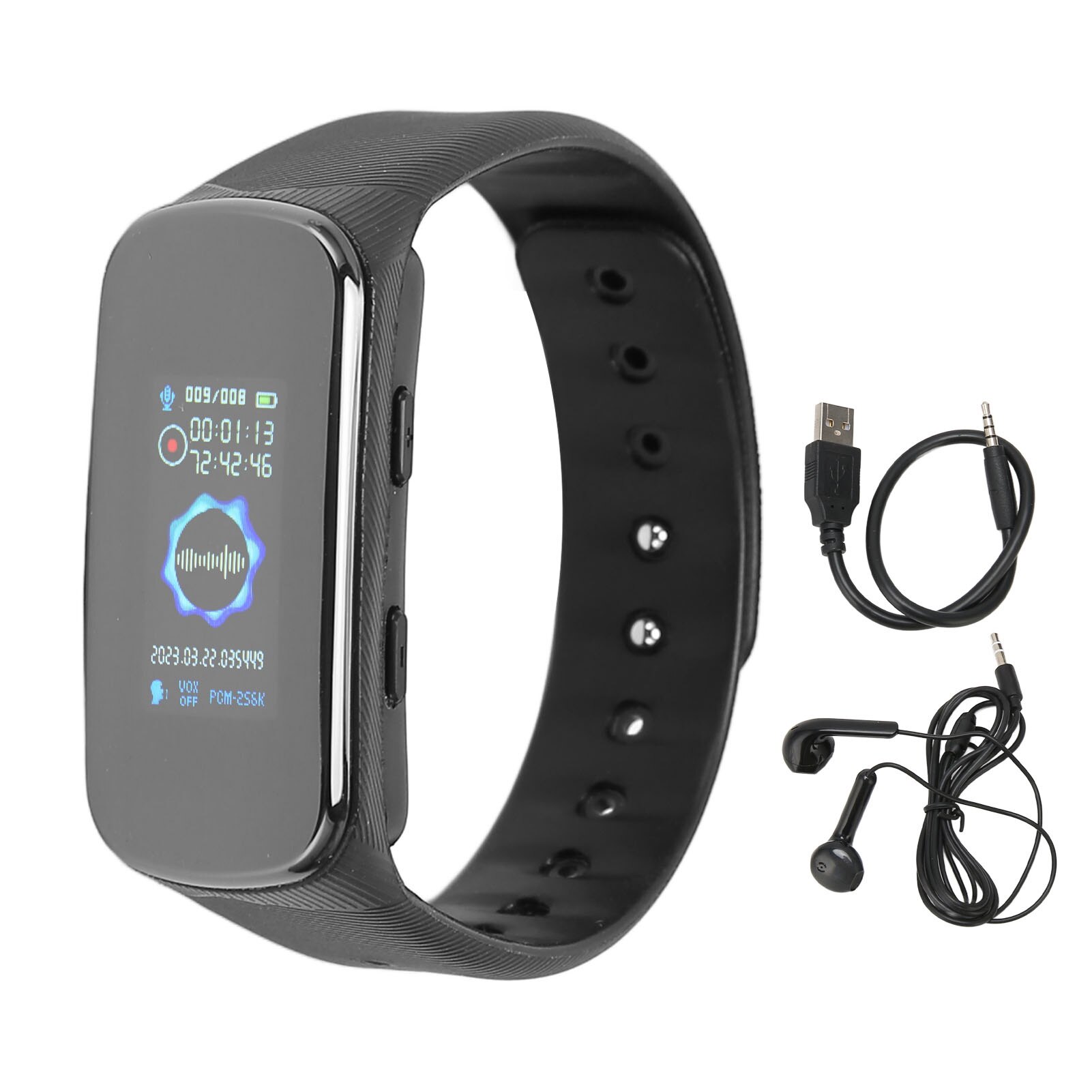 Ceas cu Recorder Vocal Mmgoqqt, 1GB, Design Detasabil, Reducere Zgomot, Negru