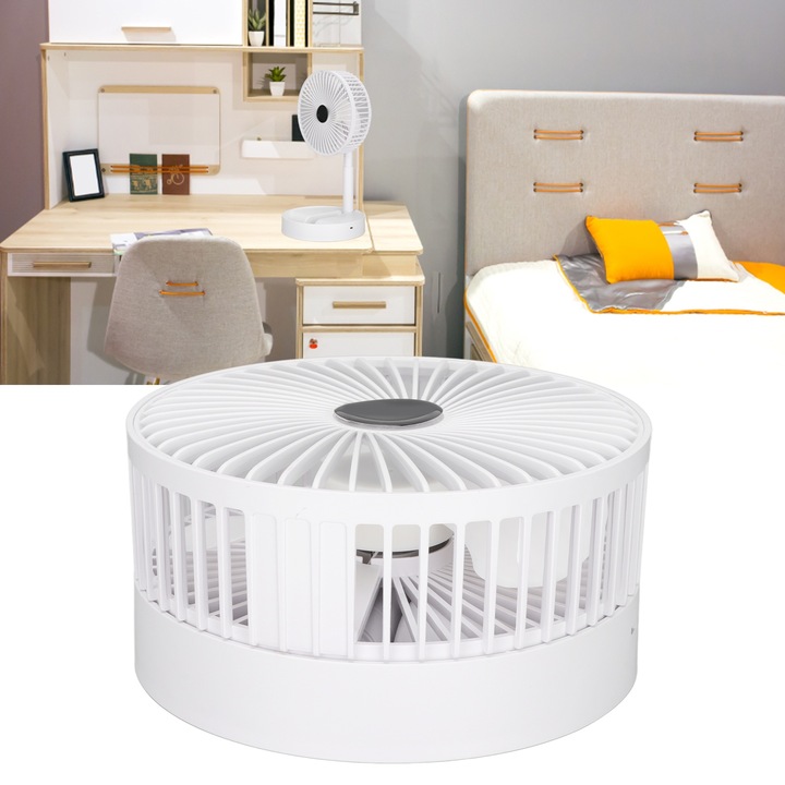 Összecsukható asztali ventilátor 3 sebességgel, csendes, állítható magasságú szöggel, kis USB akkumulátoros asztali ventilátor hálószobába, irodába, kültérre