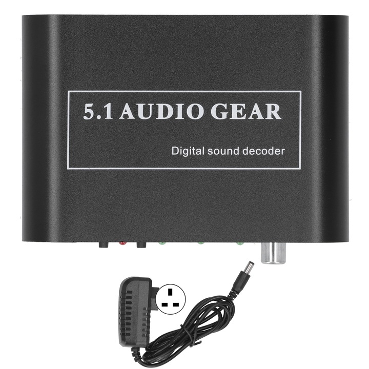 Jormftte digitális audio dekóder, 2 optikai SPDIF, 1 koaxiális, 1 sztereó, fém, 105x75x25mm