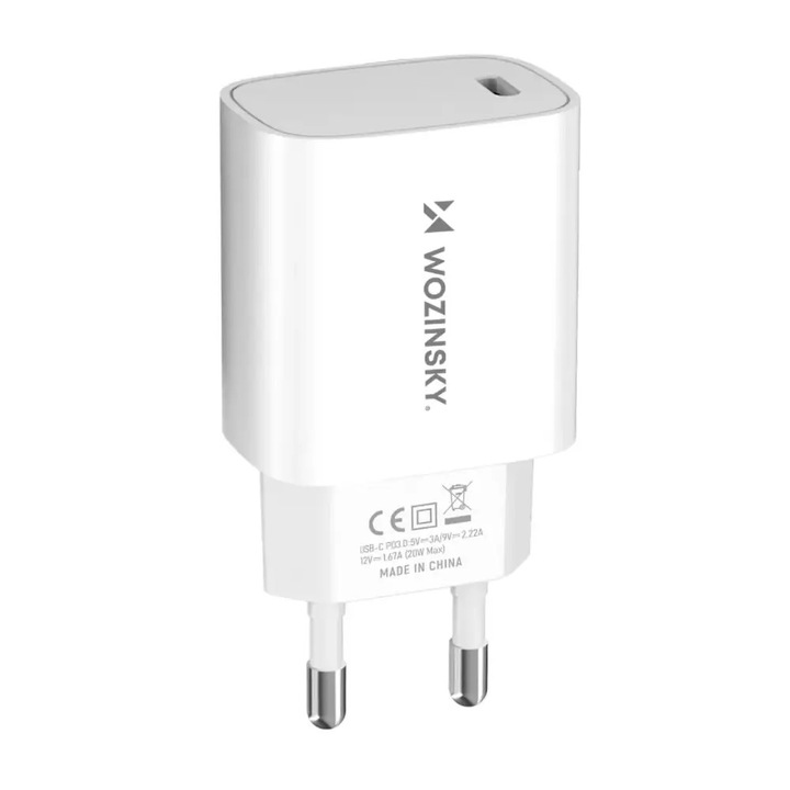 Адаптер Wozinsky WGWCCW, 20W, USB-C, бял