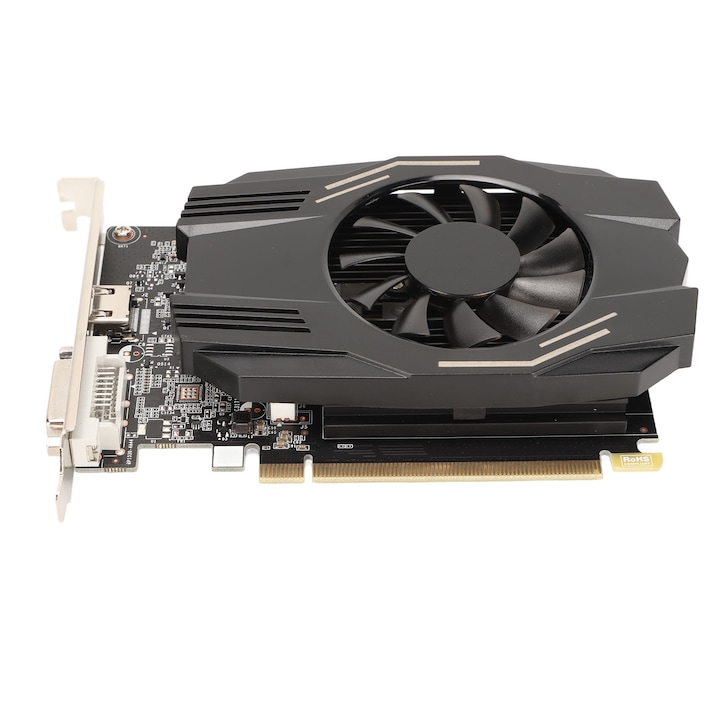 Placa video, Jormftte, GT710, 2GB GDDR3, 64bit, DVI, VGA, Interfata multimedia HD, Negru