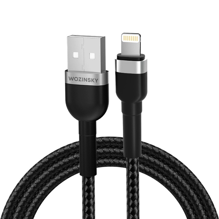 Wozinsky WNBAL2 USB-A / Lightning 2.4A adatkábel 2m, fekete