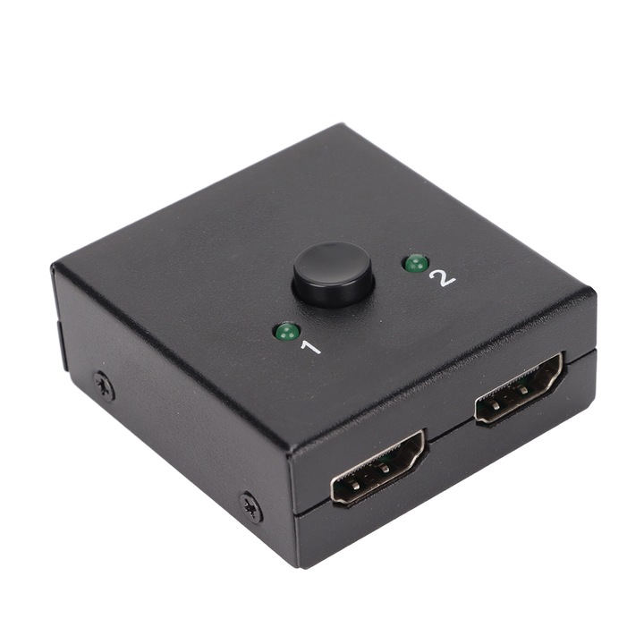 Switch HD multimédiás interfész Jormftte 4K 60Hz 1 be 2 ki / 2 be 1 ki, fekete