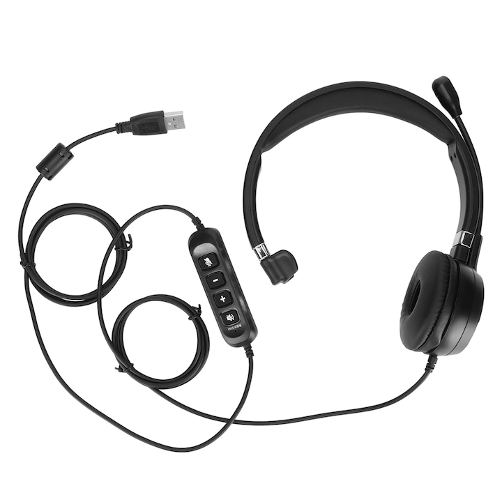 Casti PC Jormftte G9000PRO, sunet 3D, difuzoare de 50mm, negru/albastru cu microfon
