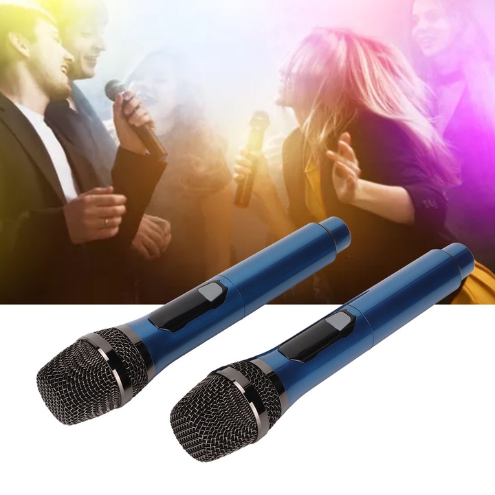 Jormftte vezeték nélküli mikrofon, 30Hz-20kHz, LED kijelző, kék