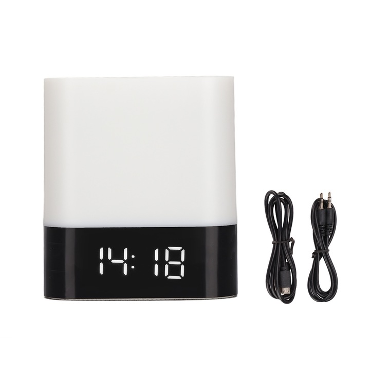 Boxa portabila Jormftte, set boxa si casti Bluetooth 5.1, sunet stereo 360, alb