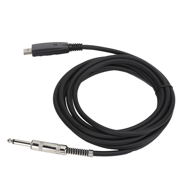 Jormftte 3m USB gitárkábel, 6.35mm, oxigénmentes rézvezetővel, PVC szigeteléssel