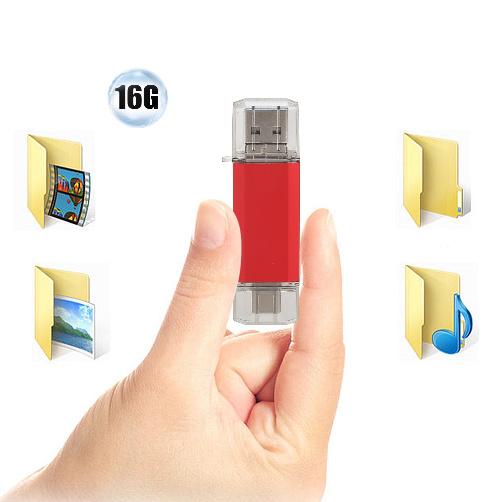 Dispozitiv de memorie USB 3.0 Jormftte, 16GB, rosu, design trei in