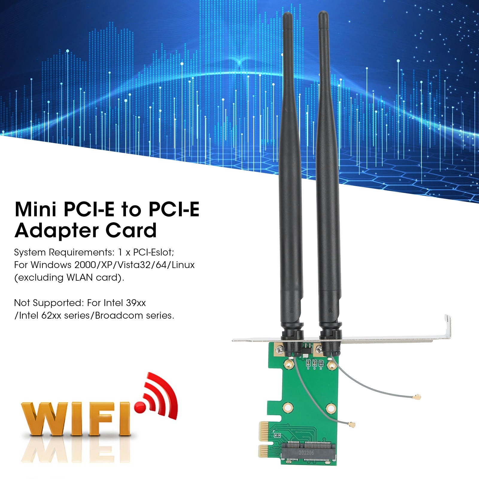 Mini PCIE la PCIE Card adaptor Wireless Wifi Desktop Computer Network ...