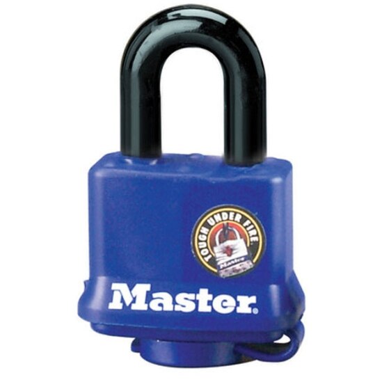 Lacat din otel laminat Master Lock, belciugul otel calit, sistem de blocare dublu
