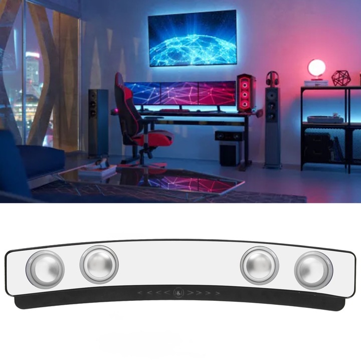 Jormftte PC hangszóró, vezeték nélküli Bluetooth 5.0 soundbar, 2x6W, 10m, fekete