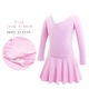 Costum pentru dans/gimnastica Mixbo, body cu fustita, maneca lunga, bumbac, roz, 160 cm, 9-11 ani