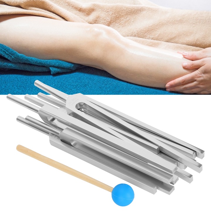 Jormftte hangvillakészlet, 8 darabos, alumínium, kompozit fa, különböző frekvenciák, kalapáccsal és tárolótáskával