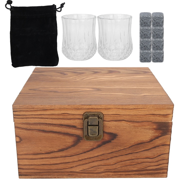 8 db-os gránit whisky jégkocka szett, Jormftte, újrafelhasználható, nem hígítja az italt, 2x2cm