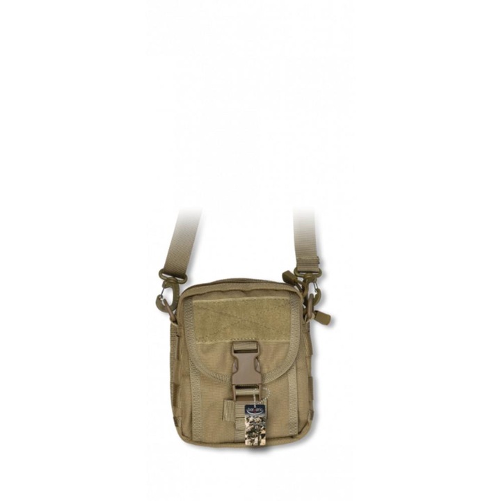 Albainox sporttáska, Tactical Molle modell, coyote színű, méretei 15x20x9 cm