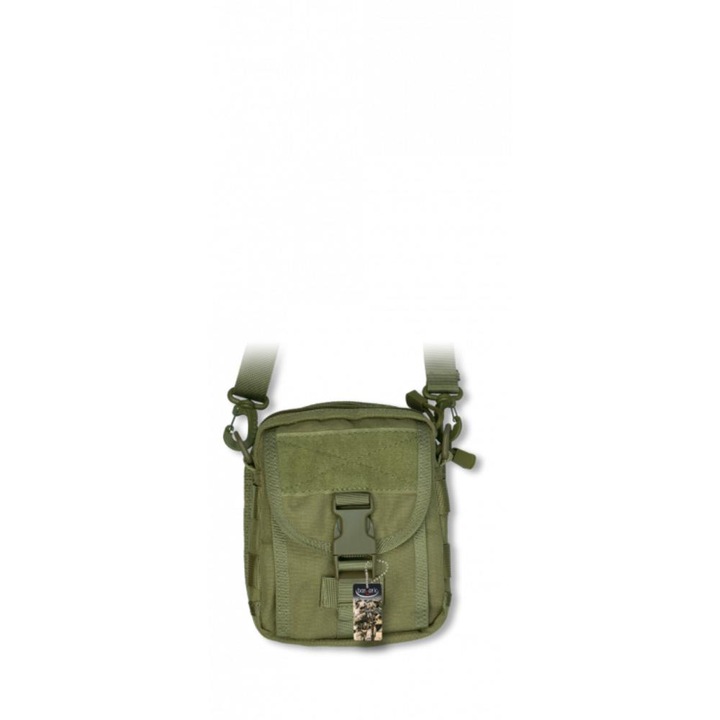 Borsetă sport Albainox, model Tactical Molle, verde, 15x20x9 cm