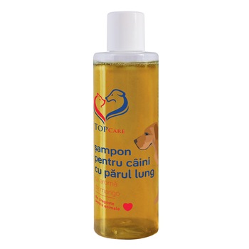 Sampon pentru caini cu parul lung, cu aroma de mango, TopCare, 200 ml Sampon pentru caini cu parul lung, cu aroma de mango, TopCare, 200 ml