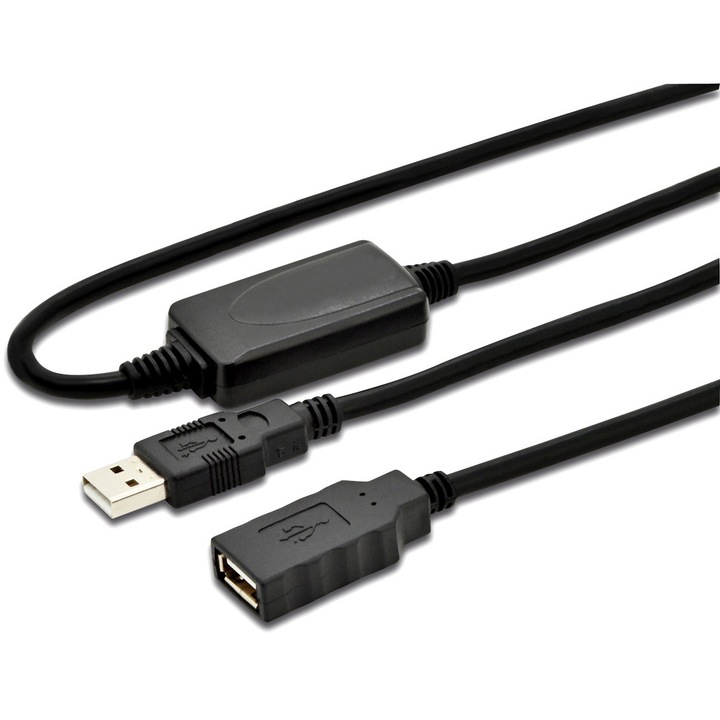 Удължителен кабел Digitus, Активен USB 2.0 TM, 15 м