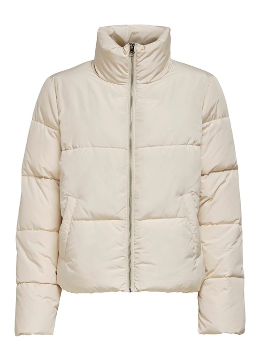 Rövid steppelt kabát, JdY, elefántcsont, poliészter, 2 zseb, 38 EU