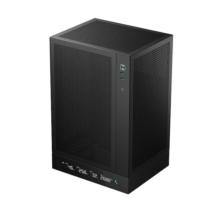 Carcasa Mini-ITX, DeepCool, CH170, Digital, Negru, 2xUSB3.0, 1xUSB Type-C, 380x200x250mm