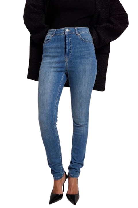 Дамски дънки NA-KD Skinny High Waist Jeans 2872083 10-41, Slim Fit, Висока талия/60 см, 36 EU, Син