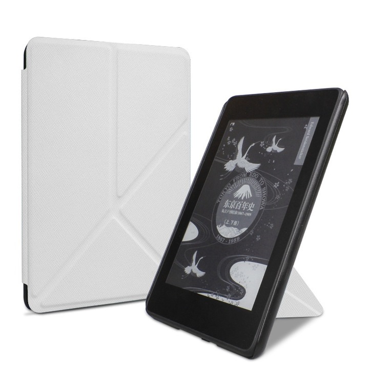 Калъф за Kindle Paperwhite 2021 11th Generation и Kindle Paperwhite Signature Edition, сгъваема стойка, 178x130x13mm, бял