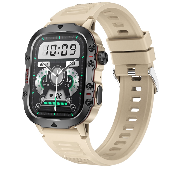 Смарт часовник, водоустойчив, мониторинг на здравето, множество режими на упражнения, крем, силикон