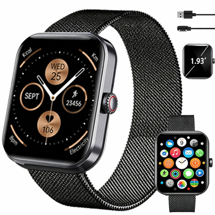 Ceas Smartwatch LOKMAT, display 1.14 inch, capacitate baterie 290mAh, pendometru, masoara pasii parcursi, distanta si arderea caloriilor