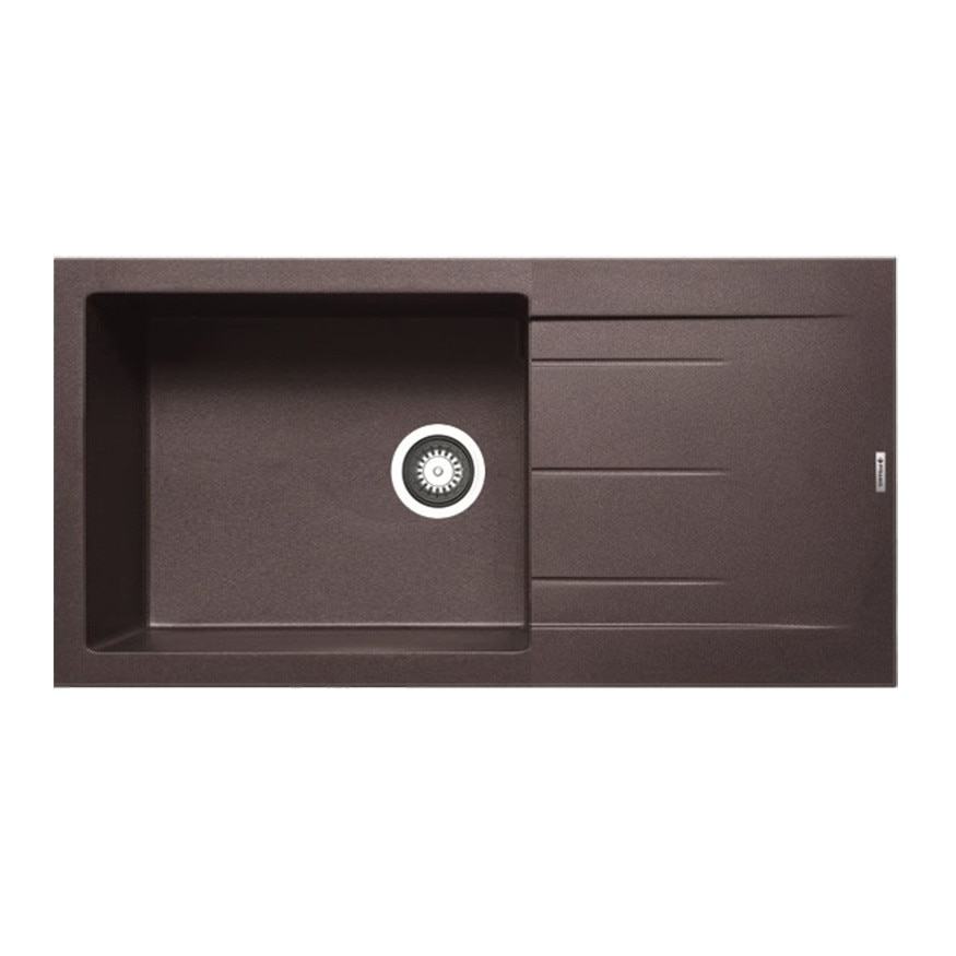 Chiuveta bucatarie Pyramis ALAZIA, 1000x500mm, 1 cuva 1 picurator, adancime 200mm, reversibila, montare pe blat, Pyragranite Chocolate