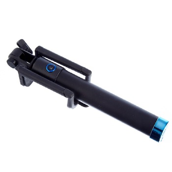 Selfie stick Bluetooth, 80 cm, Negru cu banda Albastra Selfie stick Bluetooth, 80 cm, Negru cu banda Albastra