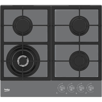 Plita incorporabila Beko HILW64225SZG, Gaz, 4 Arzatoare, Arzator Wok, 60 cm, Gri Zara Plita incorporabila Beko HILW64225SZG, Gaz, 4 Arzatoare, Arzator Wok, 60 cm, Gri Zara