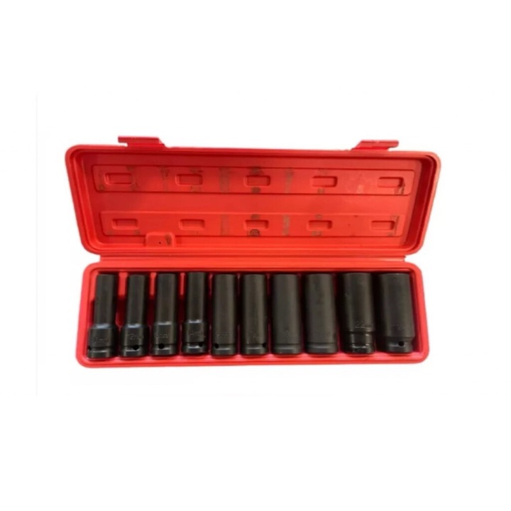 Комплект 10 части, Ударни вложки, От 10 До 24 милиметра, Дълги 1/2