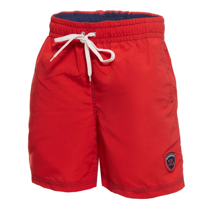 Pantaloni scurti de baie baieti cu logo, 2616 Zagano, Rosu
