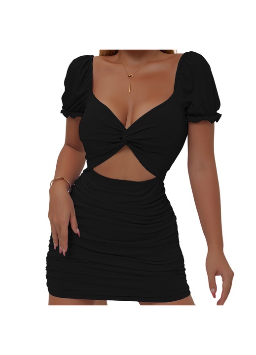 Ruha, Jormftte, mini, kivágott, fekete, poliészter