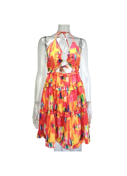 Nyári ruha, Jormftte, mini, hát nélküli, bandázs, virágos, alkalmi