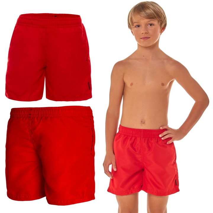 Pantaloni scurti de baie baieti cu logo, 5013 junior Zagano, Rosu