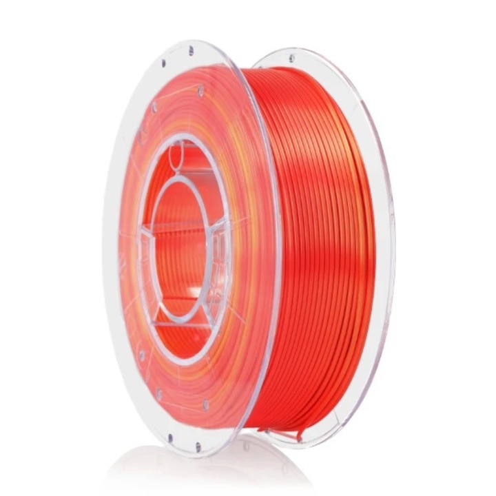 Filament 3D, Rosa3D, PLA Rainbow Silk Fire, 1.75 mm, Culori Incalzite, Stralucitor, Usor De Imprimat, Obiect Decorativ, Compatibilitate Larga, Imprimare 3D, Performante Ridicate, Silk, 350 g, Multicolor