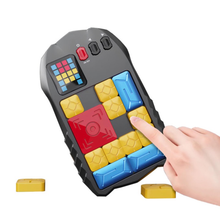 Puzzle magnetic alunecos, MOSMAOO®, 500 de niveluri de teaseruri provocatoare, Consola de jocuri portabila interactiva, 2×Baterii AAA (nu sunt incluse), Negru