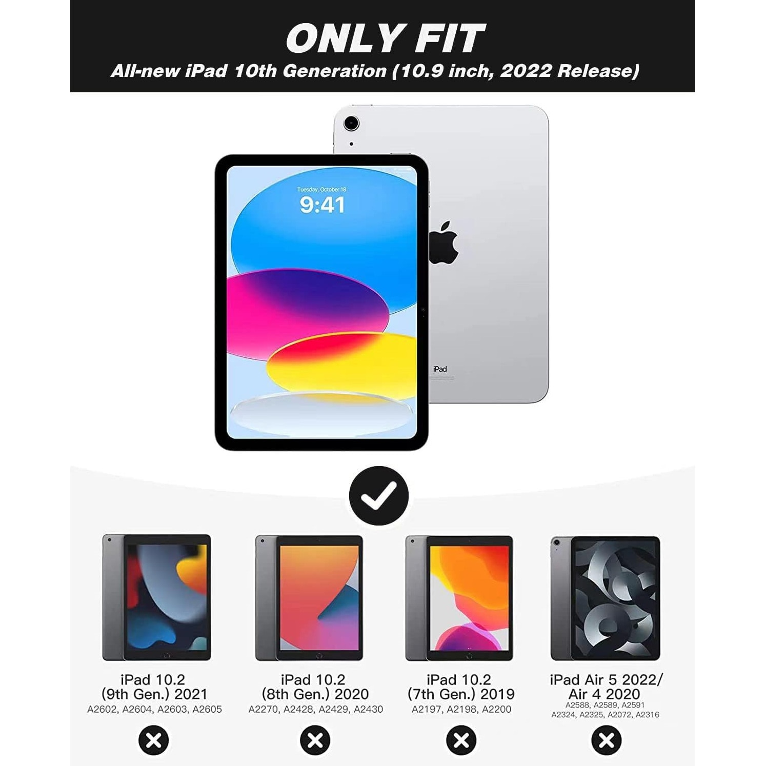 Husa de protectie pentru iPad (A16) 11 generatie de 11 inch 2025, husa pentru iPad 10 generatie de 10, 9 inch 2022, cu suport pentru stilou, husa inteligenta cu suport pliabil in trei, husa spate ultra-subtire din TPU moale, Negru