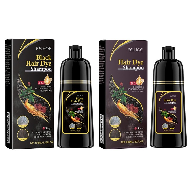 Sampon de par EELHOE, 100ml, negru, castaniu, 6x3x14.5cm