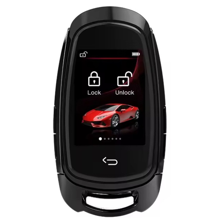 Cheie Auto Smart CerCip 920, Negru, Ecran LCD cu touch, 4 Butoane, Universala, Bluetooth, Logo, Deschidere si inchidere automa usi, Activare Keyless Entry, Inchidere automata geamuri