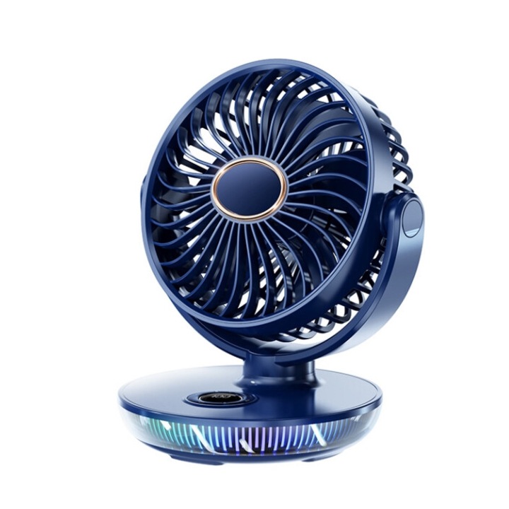 Asztali ventilátor, Charmorah, 3 az 1-ben, világítással, időzítővel, aromaterápiával, 4000 mAh, utazáshoz/nyáron/koncertekhez/ajándékokhoz, kék