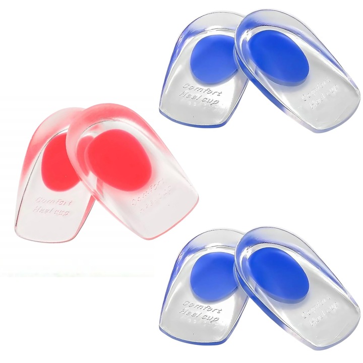 Set 3 perechi Branturi inaltatoare din silicon, Marime Universala, Silicon Moale, Reutilizabile, Invizibilitate, unisex, Vanaxalife®, Albastru/Rosu, S