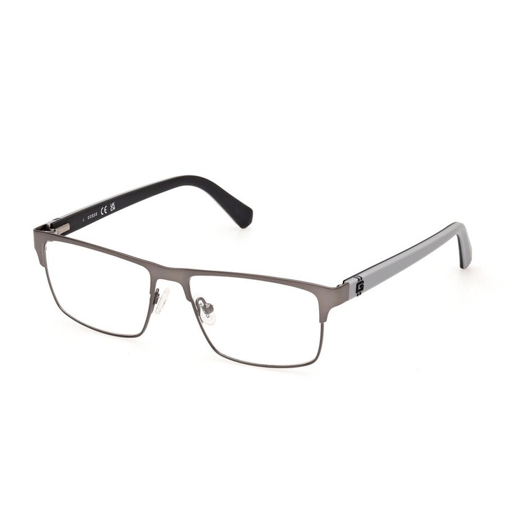 Rame ochelari de vedere Barbati Guess GU50131V 009 57, Metal, Argintiu